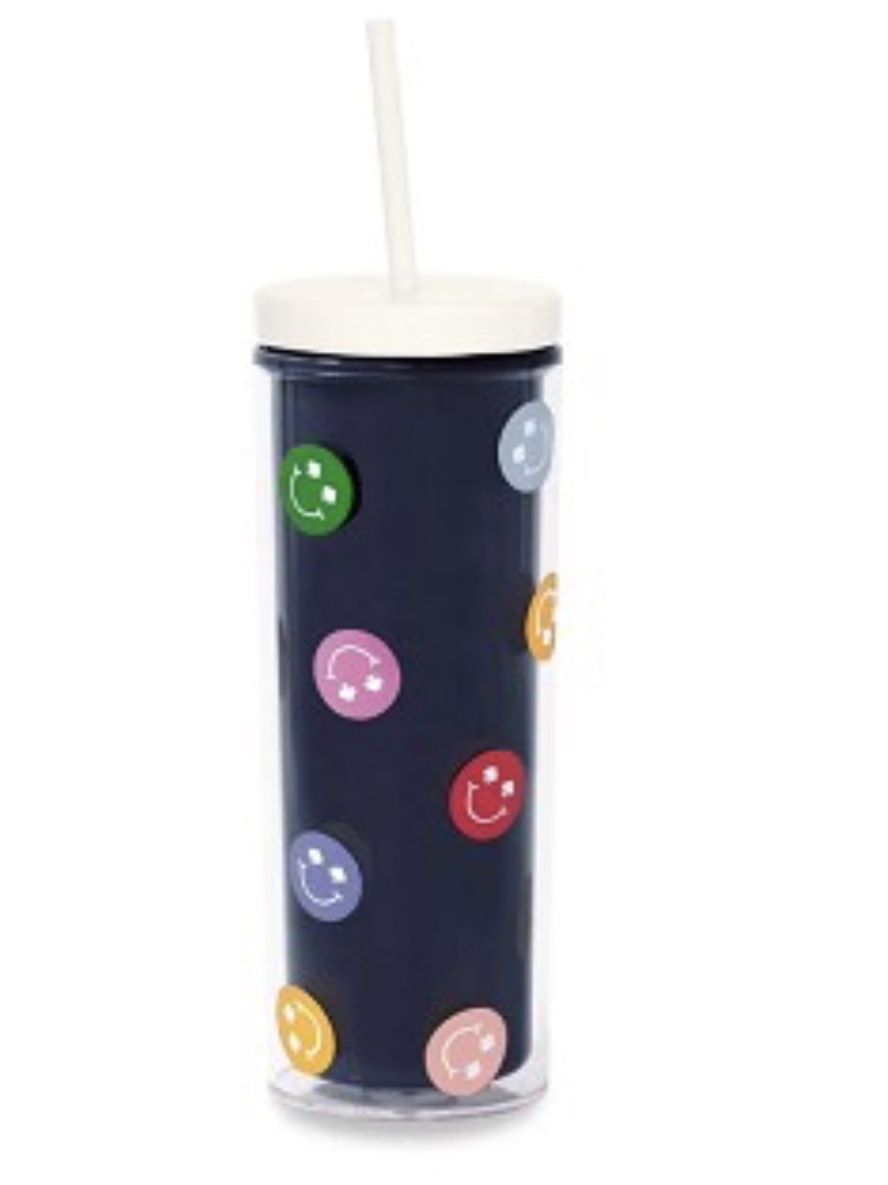 Kate Spade New York 24 oz Smiley Acrylic Travel Tumbler with Straw